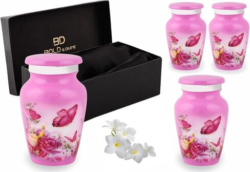 Bold & Divine Cremation Urns for Human Ashes - Decorative Urns, Urns for Human Ashes Female & Male, Urns for Ashes Adult Female, Funeral Urns - Blue Butterfly, 4 Small Keepsakes in Kuwait