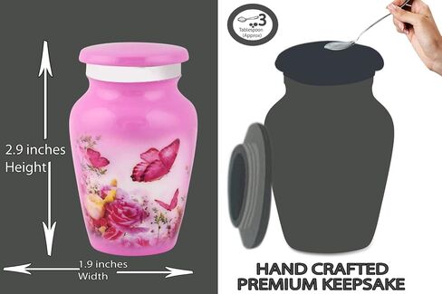 Bold & Divine Cremation Urns for Human Ashes - Decorative Urns, Urns for Human Ashes Female & Male, Urns for Ashes Adult Female, Funeral Urns - Blue Butterfly, 4 Small Keepsakes in Kuwait