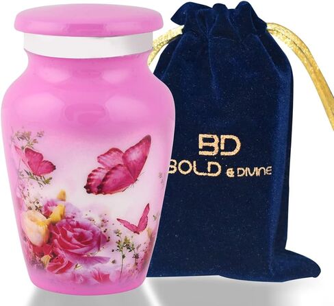 Bold & Divine Cremation Urns for Human Ashes - Decorative Urns, Urns for Human Ashes Female & Male, Urns for Ashes Adult Female, Funeral Urns - Blue Butterfly, 4 Small Keepsakes in Kuwait