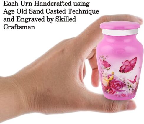 Bold & Divine Cremation Urns for Human Ashes - Decorative Urns, Urns for Human Ashes Female & Male, Urns for Ashes Adult Female, Funeral Urns - Blue Butterfly, 4 Small Keepsakes in Kuwait