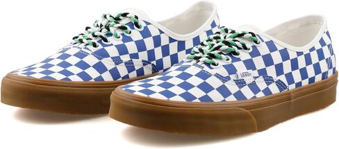 Vans Unisex Authentic Checkerboard Skate Shoe - Lace up Closure Style - True Blue/White in Saudi Arabia