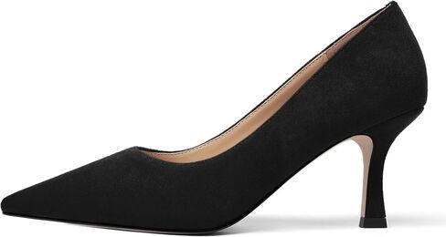 Womens Suede Pointed Toe Slip On Casual Office Spool High Heel Pumps Shoes 3 Inch in Saudi Arabia