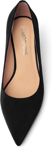 Womens Suede Pointed Toe Slip On Casual Office Spool High Heel Pumps Shoes 3 Inch in Saudi Arabia