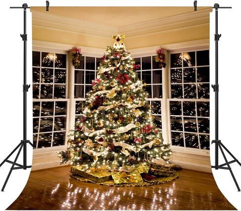 5X7FT Christmas Tree Decorating Vinyl Photography Backdrop Photo Background Studio Prop CEM02 in Saudi Arabia