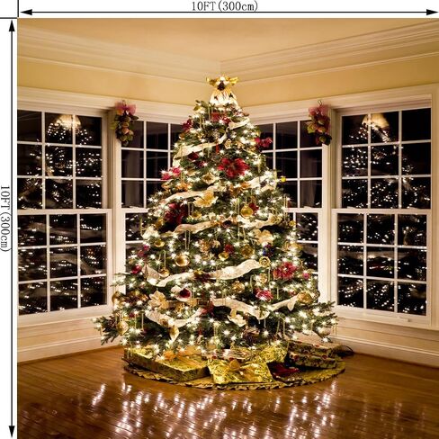 5X7FT Christmas Tree Decorating Vinyl Photography Backdrop Photo Background Studio Prop CEM02 in Saudi Arabia