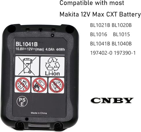بطارية CNBY® BL1021B / BL1016 2Ah، استبدل بطارية ماكيتا 12 فولت 10.8 فولت، مع شاحن DC10WD DC10SB، متوافق مع بطارية ماكيتا 12 فولت BL1021B BL1016 BL1041B 197339-1 197406-2 BL1015B in Kuwait