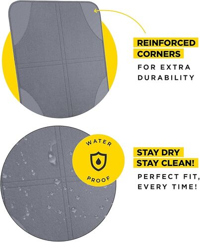 واقي مقعد السيارة لمقعد السيارة للأطفال، حماية مقعد السيارة لمقعد السيارة للأطفال، واقي مقعد غير قابل للانزلاق أسفل مقعد سيارة الطفل، غطاء مقعد مبطن سميك لمقعد السيارة مع جيبين شبكيين للتخزين، عبوتان باللون الرمادي in Kuwait