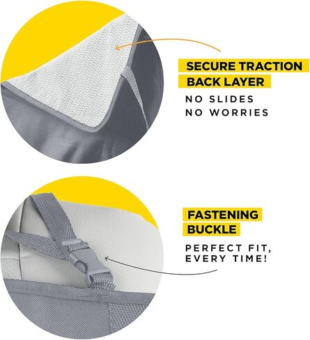 واقي مقعد السيارة لمقعد السيارة للأطفال، حماية مقعد السيارة لمقعد السيارة للأطفال، واقي مقعد غير قابل للانزلاق أسفل مقعد سيارة الطفل، غطاء مقعد مبطن سميك لمقعد السيارة مع جيبين شبكيين للتخزين، عبوتان باللون الرمادي in Kuwait