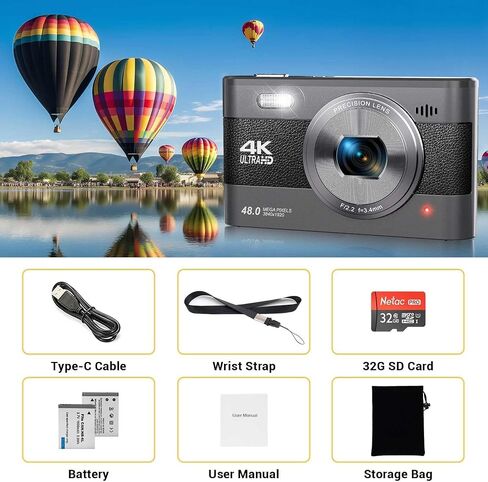 كاميرا رقمية، كاميرا تسجيل فيديو بتركيز تلقائي بدقة 4K بدقة 44 ميجابكسل للتصوير الفوتوغرافي in Kuwait