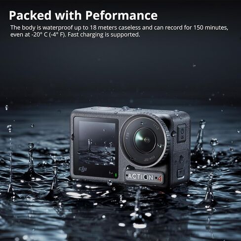 مجموعة مغامرات الكاميرا DJI Osmo Action 4 مع مقبض شحن متعدد الوظائف Osmo Action، وبطاقة ذاكرة SD سعة 128 جيجابايت، وحقيبة حمل، وواقيات شاشة زجاجية، وحزمة حافظة سيليكون واقية (6 عناصر) in Kuwait