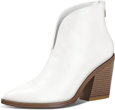 حذاء نسائي من Mysoft بفتحة على شكل حرف V للكاحل سهل الارتداء بمقدمة مدببة وكعب مكتنز in Kuwait