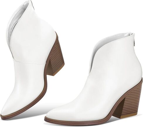 حذاء نسائي من Mysoft بفتحة على شكل حرف V للكاحل سهل الارتداء بمقدمة مدببة وكعب مكتنز in Kuwait