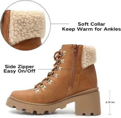 MUSSHOE Women's Winter Platform Boots Non Slip Comfortable Snow Boots Hunter Rain Boots Combat Boots Fashion Ankle Boots&Booties Chunky Booties for Women in Kuwait