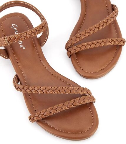 Greatonu Women’s Flat Sandals Slip On Summer Gladiator Open Toe Braided Slingback Shoes in Saudi Arabia