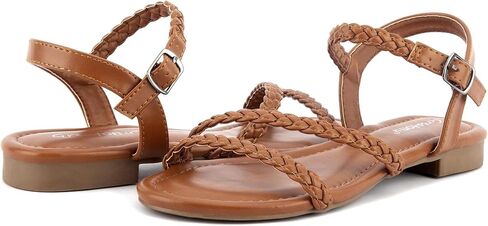 Greatonu Women’s Flat Sandals Slip On Summer Gladiator Open Toe Braided Slingback Shoes in Saudi Arabia