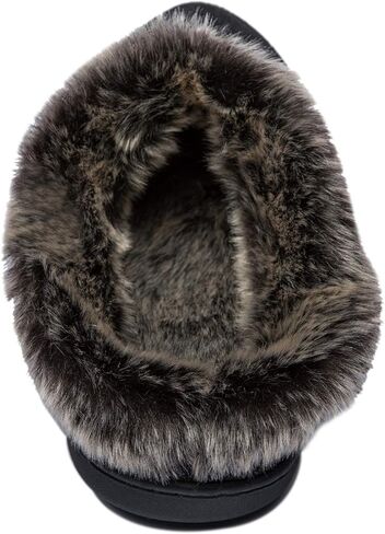 NewDenBer Women's Cozy Memory Foam Slippers Suede Plush Faux Fur Lined Slip on Indoor Outdoor House Shoes in Kuwait