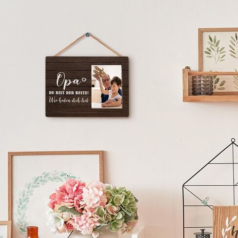 Opa Du Bist Der Beste Picture Photos Frames, Deutsch Grandpa Picture Frames, Best Grandpa Gift for Father Day from Grandkids, Deutsch Grandfather Grandpa Wood Photo Picture Frame for 4x6 Photos in Saudi Arabia