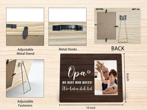 Opa Du Bist Der Beste Picture Photos Frames, Deutsch Grandpa Picture Frames, Best Grandpa Gift for Father Day from Grandkids, Deutsch Grandfather Grandpa Wood Photo Picture Frame for 4x6 Photos in Saudi Arabia