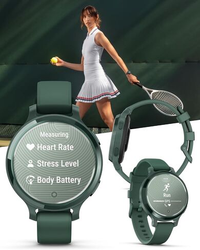 Wearable4U Garmin Lily 2 Active، فضي مع سوار سيليكون أرجواني، ساعة ذكية صغيرة وأنيقة، نظام تحديد المواقع المدمج، شاشة مخفية، عدسة منقوشة، حزمة بنك طاقة تصل إلى 9 أيام in Kuwait