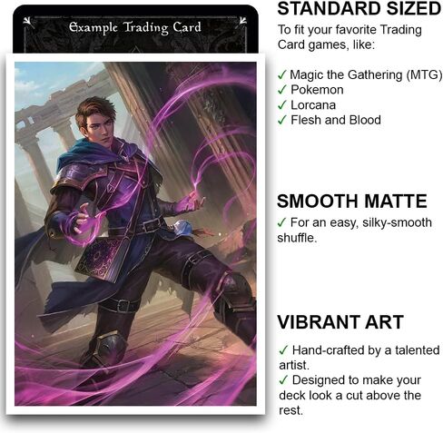 Fantasy North - Acheus - Machina Prophet - 100 Smooth Matte TCG Trading Card Sleeves - Fits Magic MTG Commander Pokemon and Other Card Games - Playing Card Sleeves in Saudi Arabia