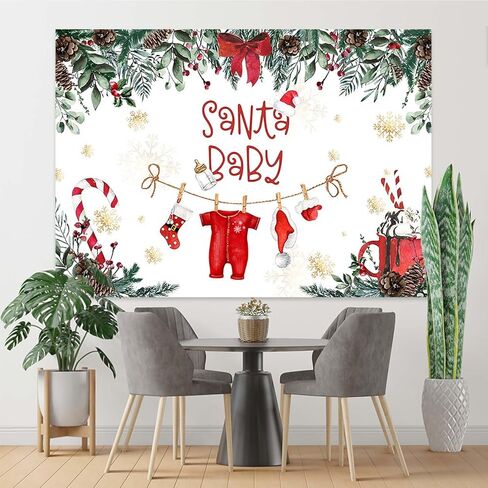 عيد الميلاد الطفل دش خلفية الشتاء ندفة الثلج سانتا ملابس الطفل التصوير الفوتوغرافي خلفية عيد الميلاد عطلة سانتا الطفل دش حزب زينة الصورة كشك الدعائم (7x5ft) in Kuwait