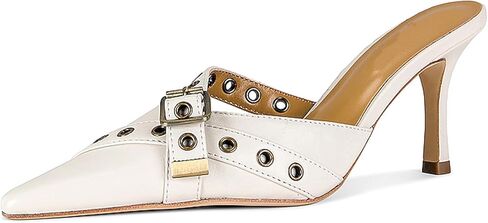 Women's Pointy Muller Heels, Buckle Studded Slip On Kitten Heeled Sandals, Summer Party Bride Wedding Pump Shoes, 3.25IN in Saudi Arabia