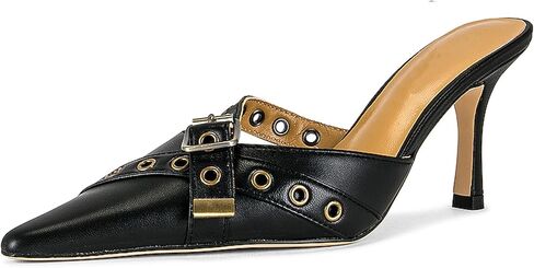 Women's Pointy Muller Heels, Buckle Studded Slip On Kitten Heeled Sandals, Summer Party Bride Wedding Pump Shoes, 3.25IN in Saudi Arabia