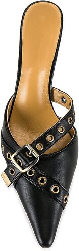 Women's Pointy Muller Heels, Buckle Studded Slip On Kitten Heeled Sandals, Summer Party Bride Wedding Pump Shoes, 3.25IN in Saudi Arabia