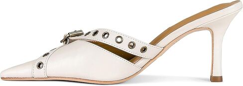 Women's Pointy Muller Heels, Buckle Studded Slip On Kitten Heeled Sandals, Summer Party Bride Wedding Pump Shoes, 3.25IN in Saudi Arabia