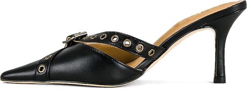 Women's Pointy Muller Heels, Buckle Studded Slip On Kitten Heeled Sandals, Summer Party Bride Wedding Pump Shoes, 3.25IN in Saudi Arabia