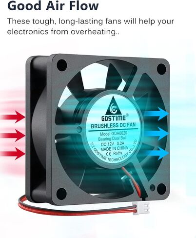 GDSTIME 40mm Brushless Cooling Fan, 40mm x 40mm x 20mm 24V Dc Fan 6000RPM in Kuwait