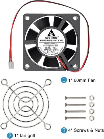 GDSTIME 40mm Brushless Cooling Fan, 40mm x 40mm x 20mm 24V Dc Fan 6000RPM in Kuwait