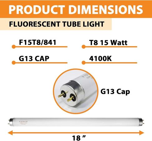 F20T12/CW 20 Watt Light Bulb Cool White, 24 Inch T12 Fluorescent Tube 20W Compatible with Philips Sylvania GE Light Fixture G13 Cap 4 Count in Kuwait