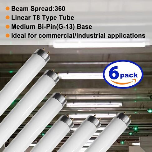 F20T12/CW 20 Watt Light Bulb Cool White, 24 Inch T12 Fluorescent Tube 20W Compatible with Philips Sylvania GE Light Fixture G13 Cap 4 Count in Kuwait