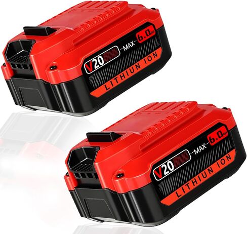 2PACK 20V MAX Battery 6Ah Replacement for Craftsman V20 Battery CMCB206 CMCB205 CMCB204 CMCB202, for All V20* Cordless Tools CMCD700C1 CMCK700D2 CMCV002B CMCG400B CMCS600B CMCK401D2 CMCL020B in Saudi Arabia