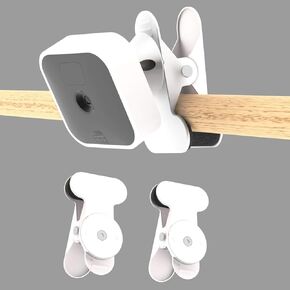 Metal Clip Stand for All-New Blink Outdoor/Indoor Camera/Blink XT2 Camera,Blink Metal Holder Weather Proof,Not Need to Drill, No Holes, No Damage to Your Furniture and Wall-White(2 Pack)