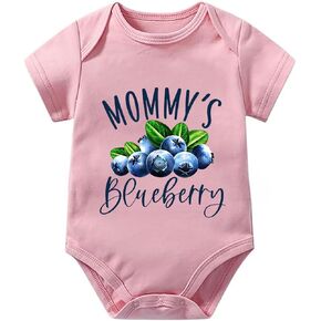 Mommy's Blueberry Newborn Romper Girl Short Sleeve First Outfit for Newborn Boy White Baby Boy Homecoming Outfit N