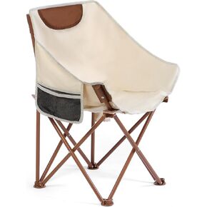 Portable Lightweight Compact Camping Foldable Chair with Carry Bag for Hiking Fishing Beach Brown