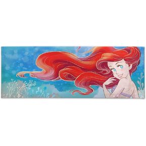 Open Road Brands Disney Princesses Gallery Wrapped Canvas Wall Decor - Soft Pastel Canvas With Ariel, Jasmine, Cinderella and Mulan - Large Princess Wall Art