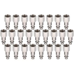 HARFINGTON 25pcs Industrial Air Plug 1/4" NPT Female M Style High Flow Quick Connect Air Fittings Air Compressor Accessories