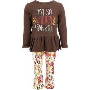 Unique Baby 2 Piece Girls Triple Ruffle Leggings Outfit with Long Sleeved Tunic Shirt Kid and Toddler Clothes Set