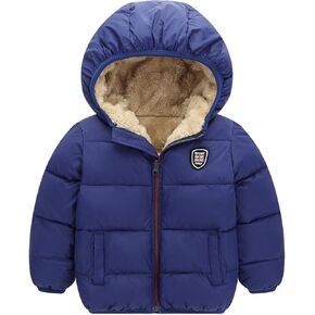 Happy Cherry Boys Blue Winter Hooded Bubble Coat Warm Down Jacket Thick Outerwear for 6 to 7 years old
