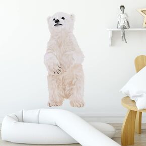 Little Polar Bear Wall Decal Nursery Animal Wall Sticker Removable Peel and Stick Waterproof Wall Art Decor Stickers for Kids Baby Classroom Living Room Playing Room Bedroom