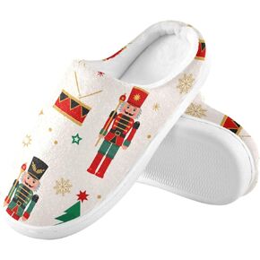 ZOEO House Slippers for Women Girls,Nutcracker Christmas Tree Winter Fuzzy Memory Foam Cozy Shoes for Men Slippers Indoor Outdoor Bedroom in Kuwait