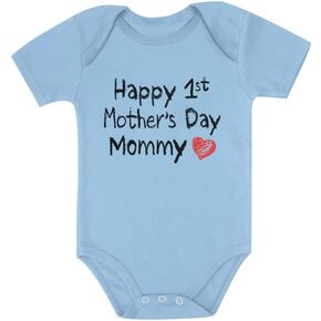 Tstars Happy 1st Mothers Day Mommy Baby Boy Girl Outfit Gift for New Mom First Mother's Day Newborn Infant Bodysuit
