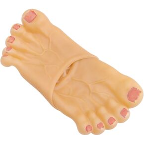 Barefoot Funny Feet Slippers, Giant Feet Slippers Slippers Toe Slippers for Halloween Halloween Cosplay Toe Slippers Costume Masquerade Props (Skin Color, Random Nail Color), 10.6x5.5in