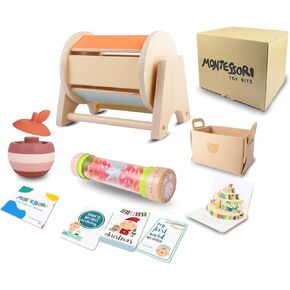 Montessori Toys for Babies 6-12 Months – Wooden Baby Sensory & Educational Toy Set, Ideal Gift Set for 6-12 Month Olds, Montessori Must-Haves for Infants, Baby Gift Set