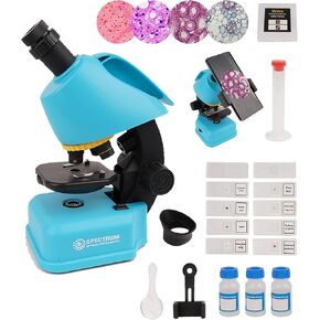 SpectrumOI Compound Microscope for Kids, Microscope for Adults Blue Color