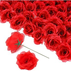80 Pack Black&Red Roses Artificial Flowers Bulk 1.6Inch Small Artificial Rose Flowers with Stems Simulation Roses Elegant Faux for Halloween,Bouquets Parties, Home Decorations