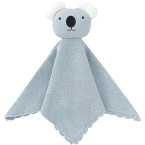 Hadetoto Baby Security Blankets Knit Newborn Baby Lovey Koala Cuddly Comforter Cotton Blanket for Infant Boys Girls, Light Green